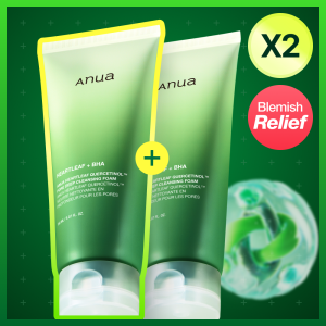 anua heartleaf + bha quercetinol pore deep cleansing foam 150ml (pack x2)